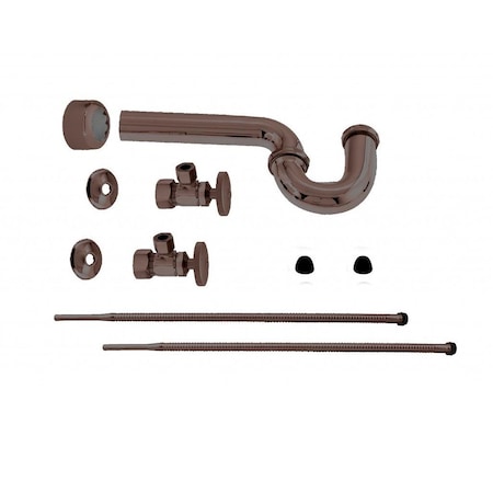 Westbrass Standard Pedestal Lavatory Kit - Round Handles in Oil Rubbed Bronze D1538L-12